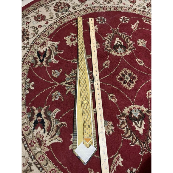 Vitaliano Pancaldi Men's Designer Neck Tie Baroque Geometric 100% Silk Italy - Picture 4 of 8